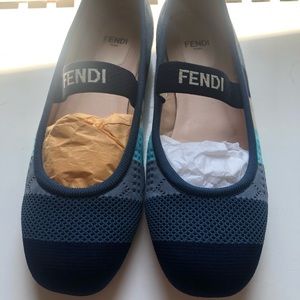 Authentic Fendi ballerina shoes with strap